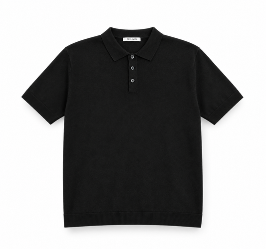 ZARA Men's Black Polo T-Shirt